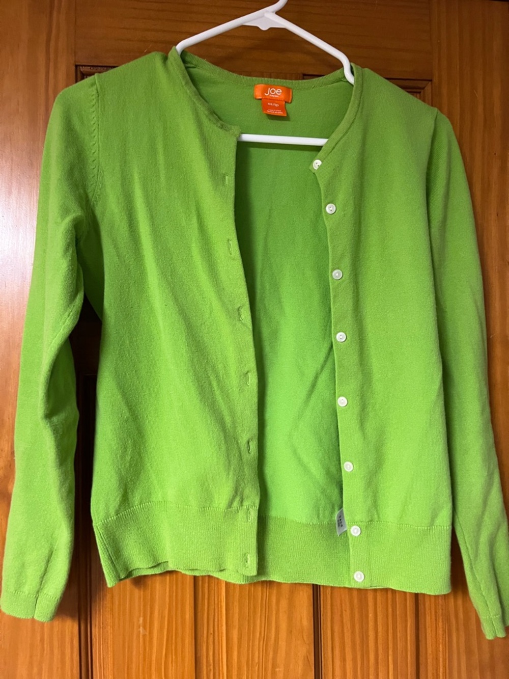Joe Fresh Bright Lime Green Button-Front Cardigan